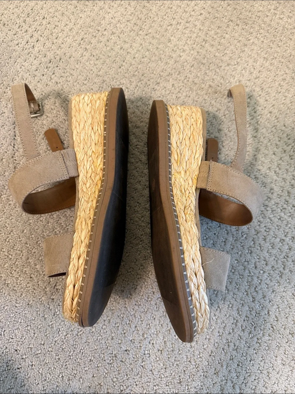 Universal Thread Women's Taupe Suede Double-Strap Espadrille Sandals